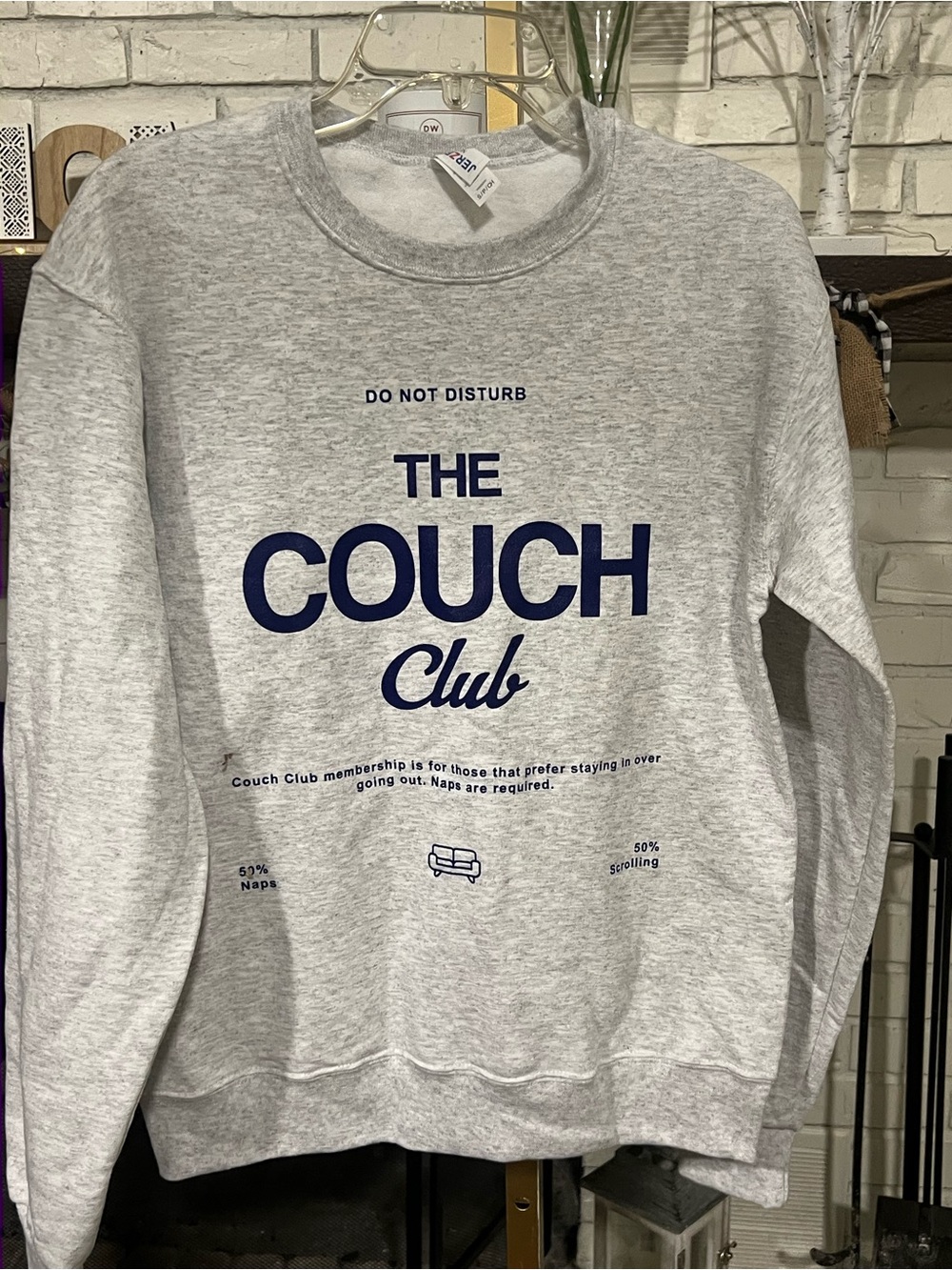 Charlie Southern Crewneck Sweatshirt with Navy 'The Couch Club' Graphic